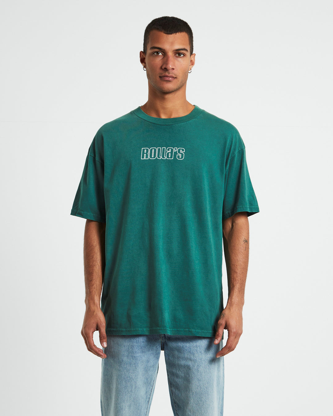 Rollas Heavy Logo Tee- Trade Green