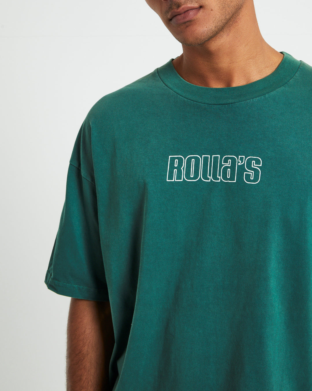 Rollas Heavy Logo Tee- Trade Green