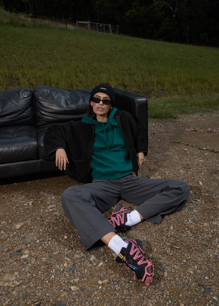 Afends Berlin Reversible Recycled Polar Fleece Jacket - Black