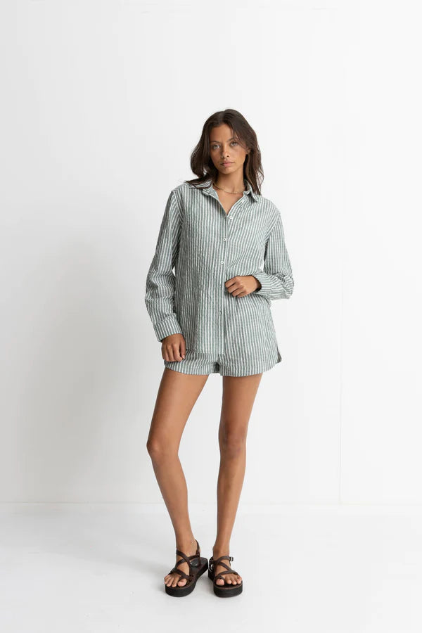 Rhythm Stevie Stripe Beach Shirt - Green