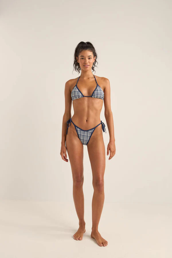 Rythm London Check Slide Tri Top - Navy