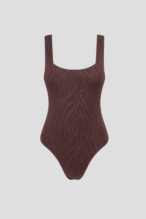 Rhythm Amazon Square Neck One Piece - Chocolate