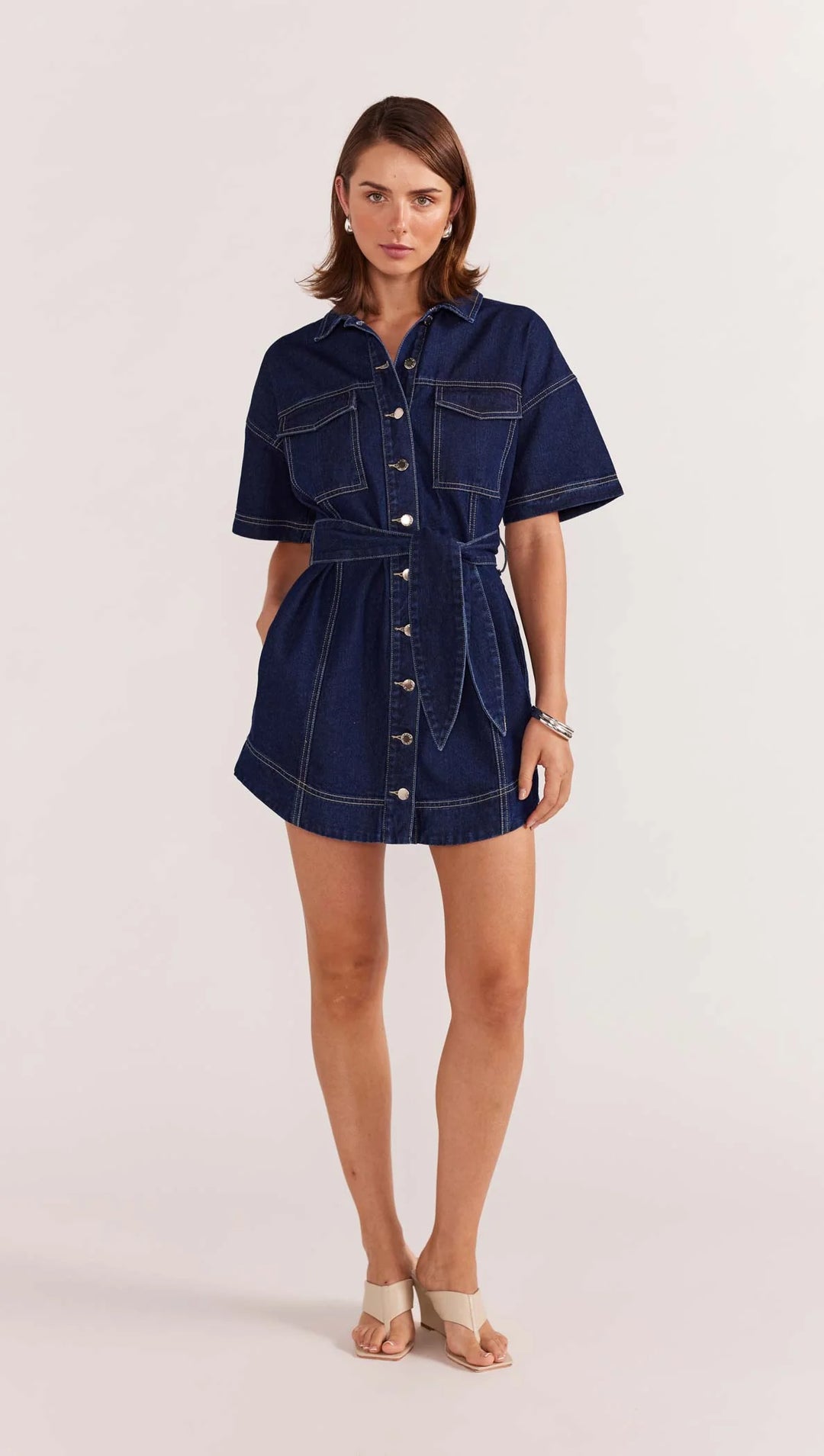 Staple The Label Luca Denim Mini Dress - Indigo