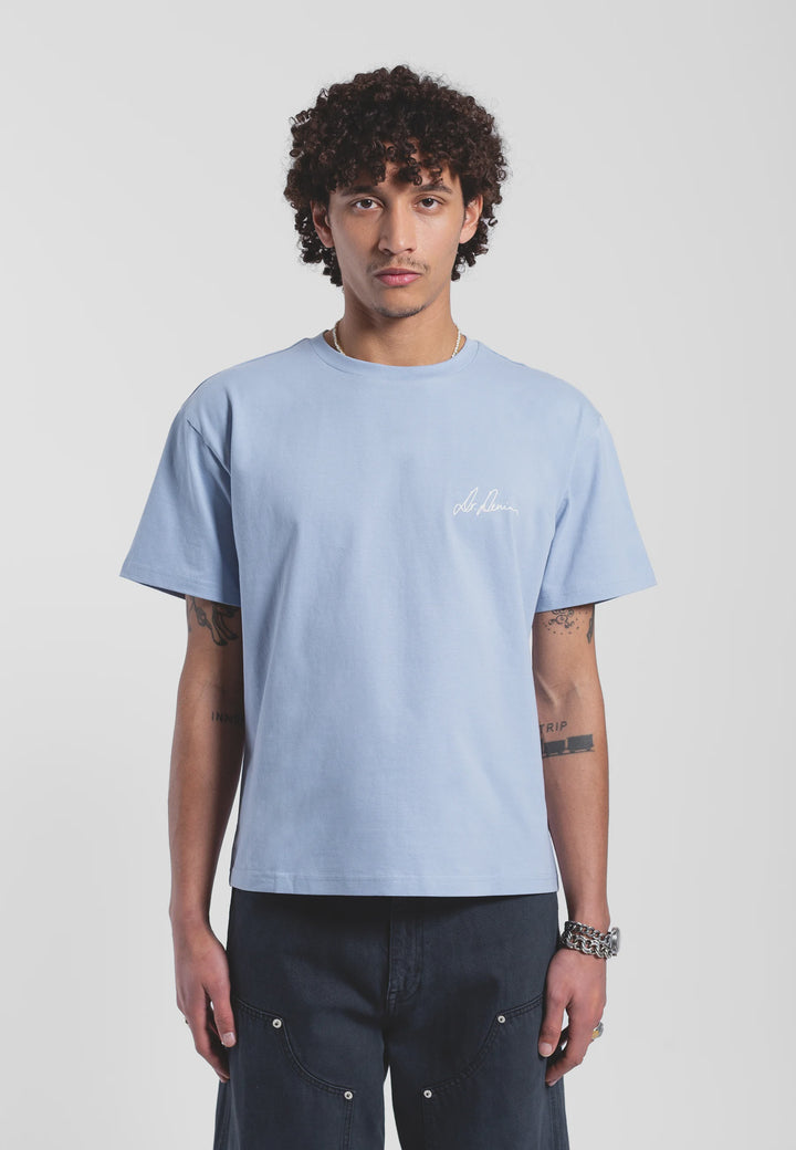 Dr Denim Bace Tee-Zen Blue Script