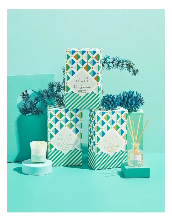 Palm Beach Mini Candle & Diffuser Pack - Fir & Cedarwood