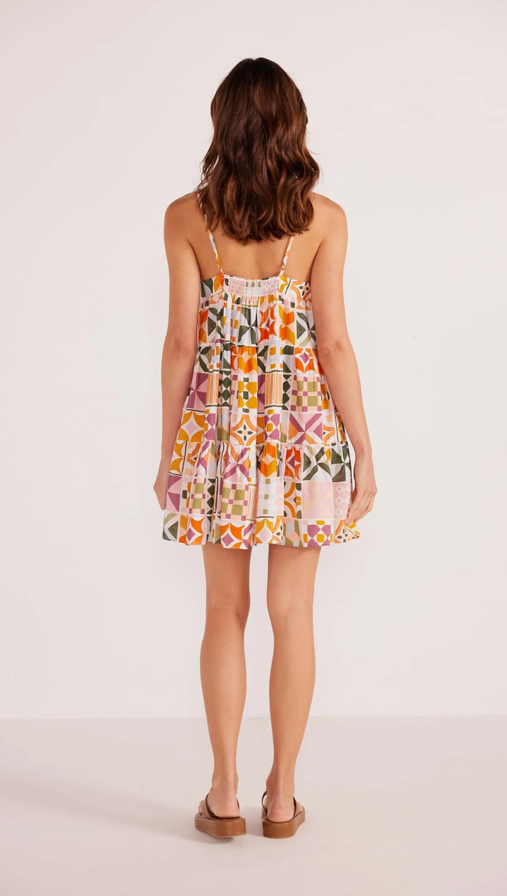 MinkPink Louisa Tiered Mini Dress - Mosaic-Geo