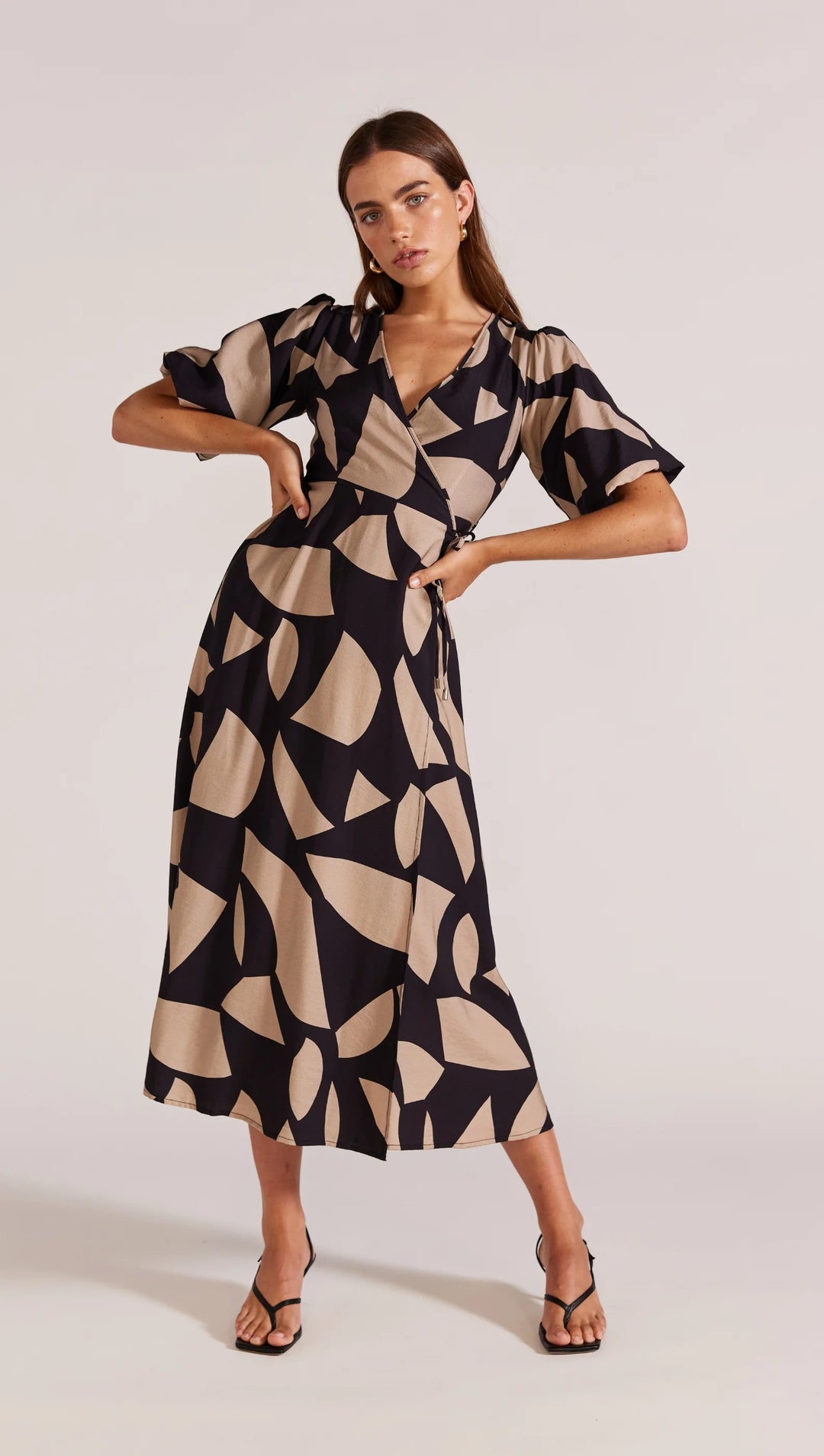 Staple The Label Morella Midi Dress - Black/Latte