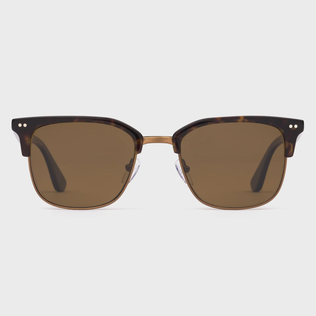 Otis 100 Club Sunglasses - Eco Dark Tort/Brushed Copper/Brown Polarised