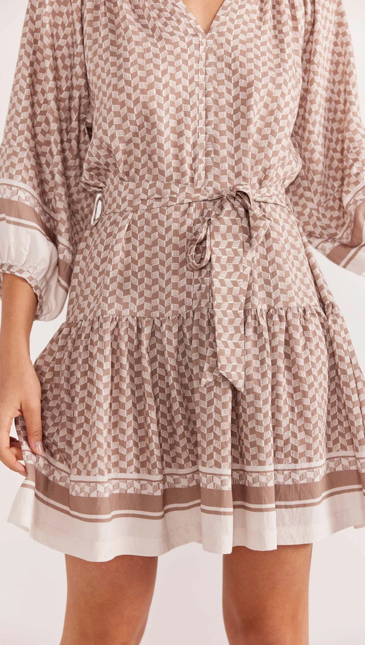 Staple The Label Soleil Smock Dress - Beige