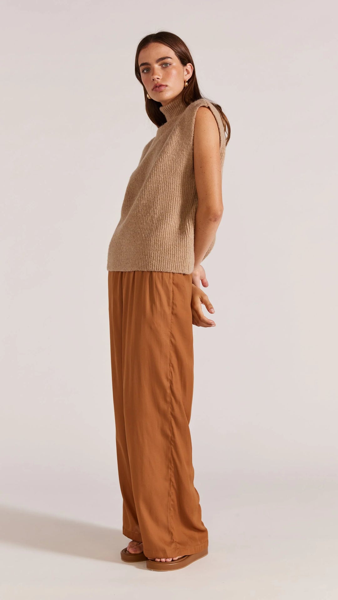 Staple The Label Kairi Knit Top - Latte