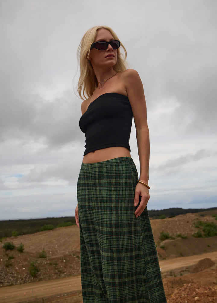 Afends Jamie Organic Rib Tube Top-Black