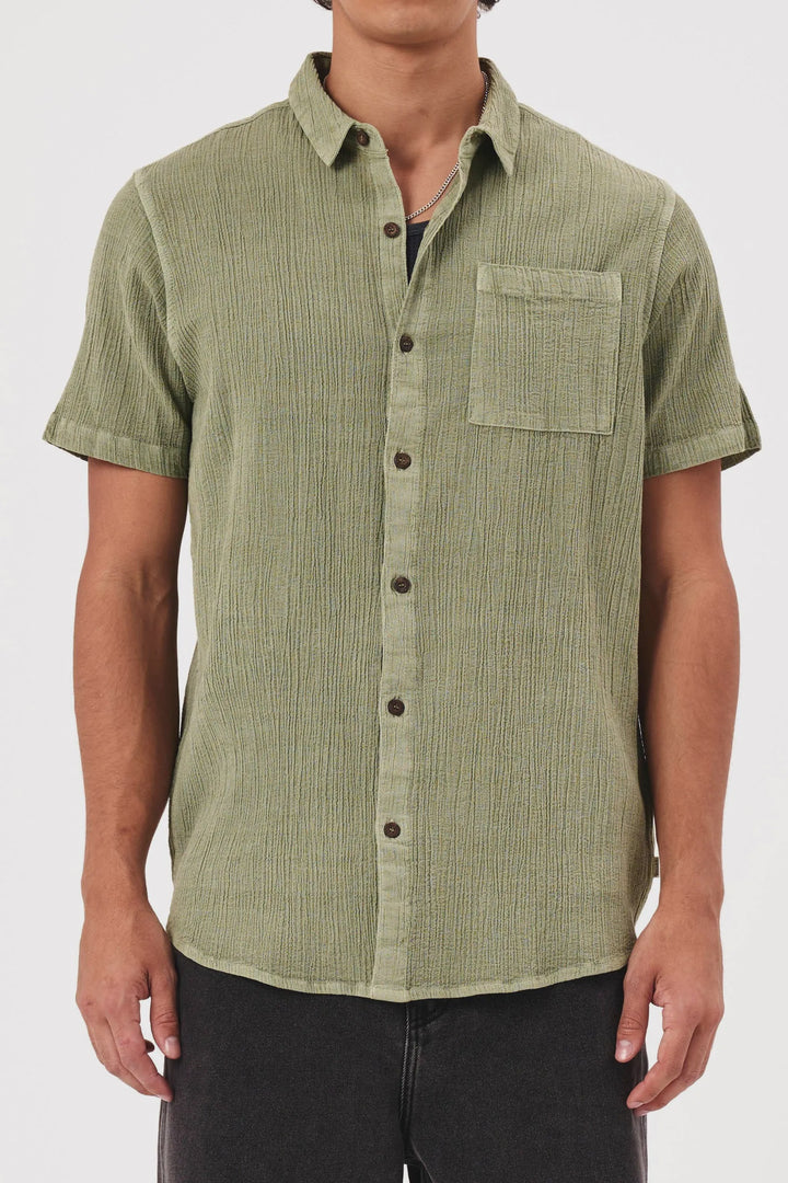 Rolla's Bon Crepe Short Sleeve Shirt - Pistachio