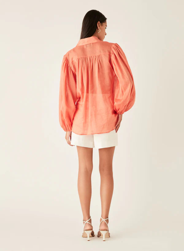 Esmaee Palms Blouse - Blood Orange