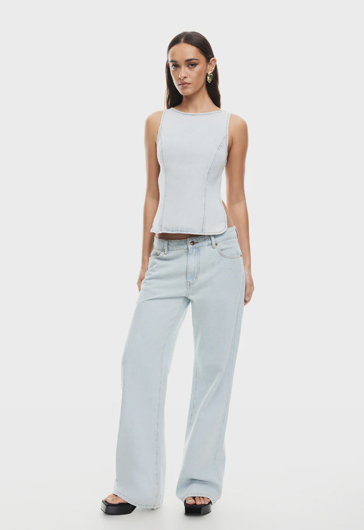 Lioness Rider Backless Top - Light Denim