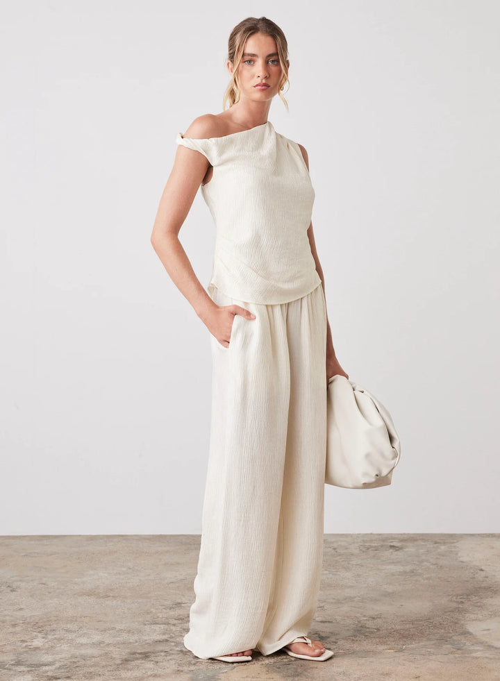 Esmaeé View Blouse - Cream Crinkle