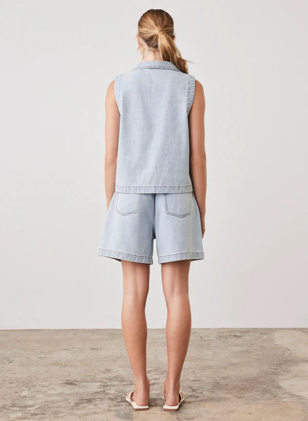 Esmaeé Riptide Denim Top - Light Blue Denim