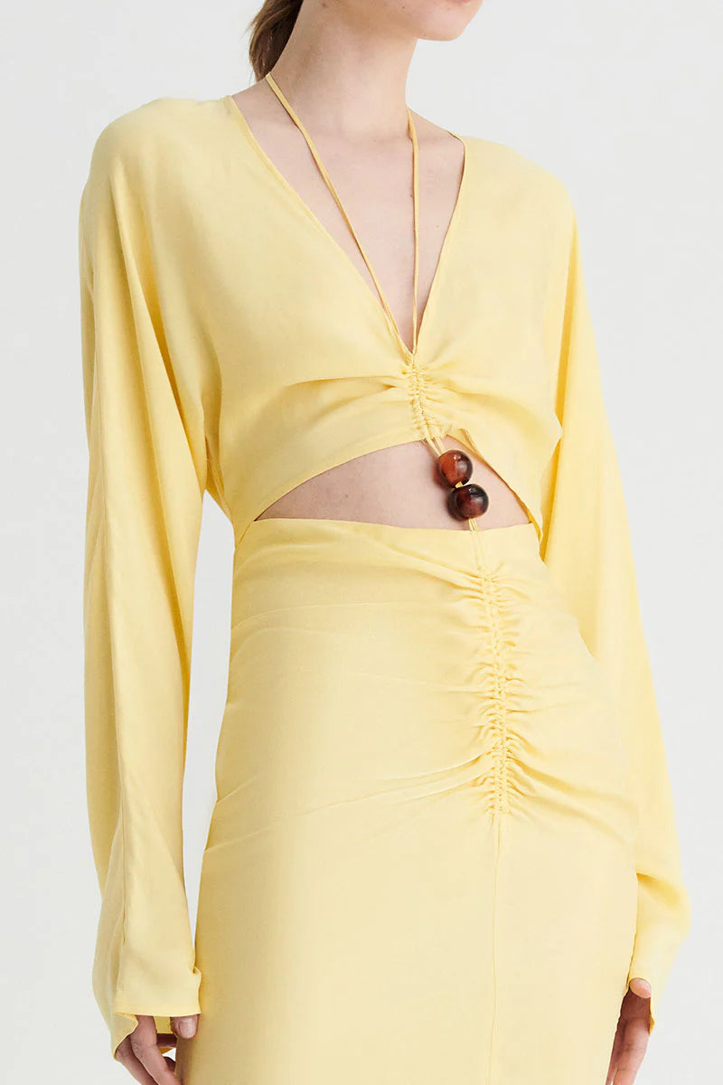 Suboo Halley Rushed Maxi Dress - Butter