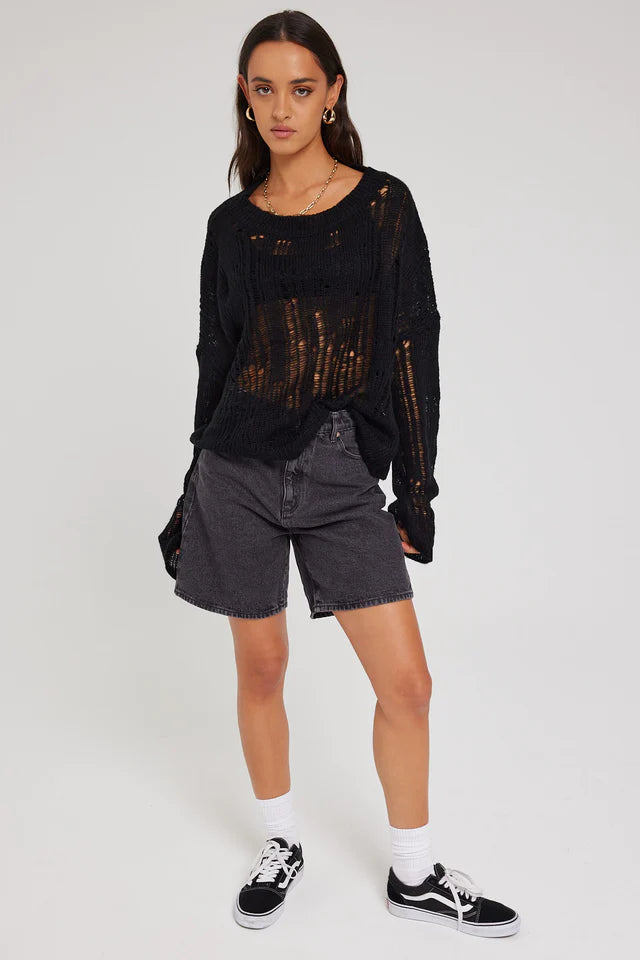 Abrand Carrie Short - Piper Washed Black