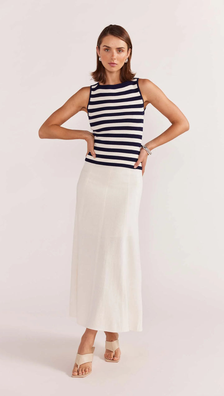 Staple The Label Loren Stripe Knit Tank - Navy/White