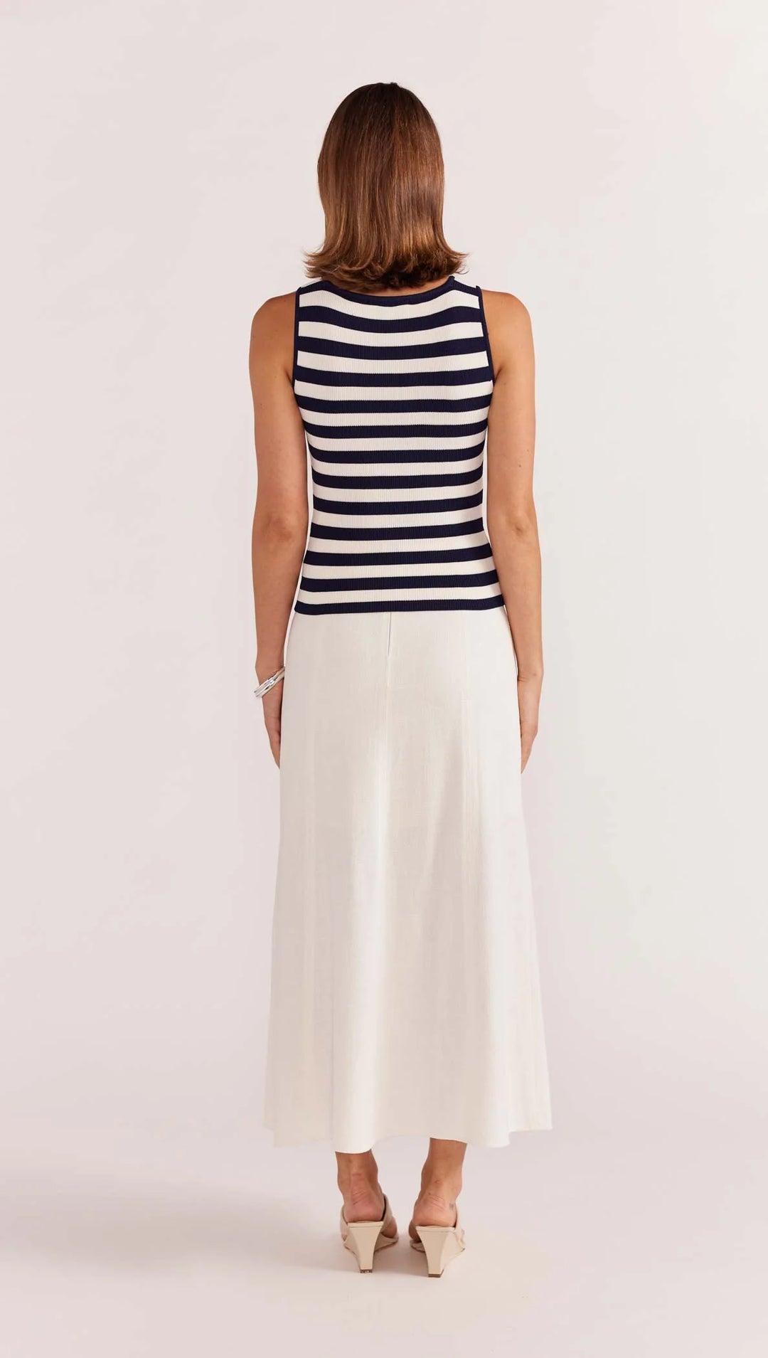 Staple The Label Loren Stripe Knit Tank - Navy/White