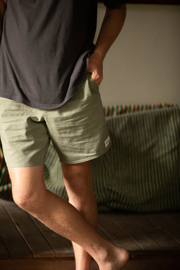 Rhythm Classic Linen Jam Short-Olive