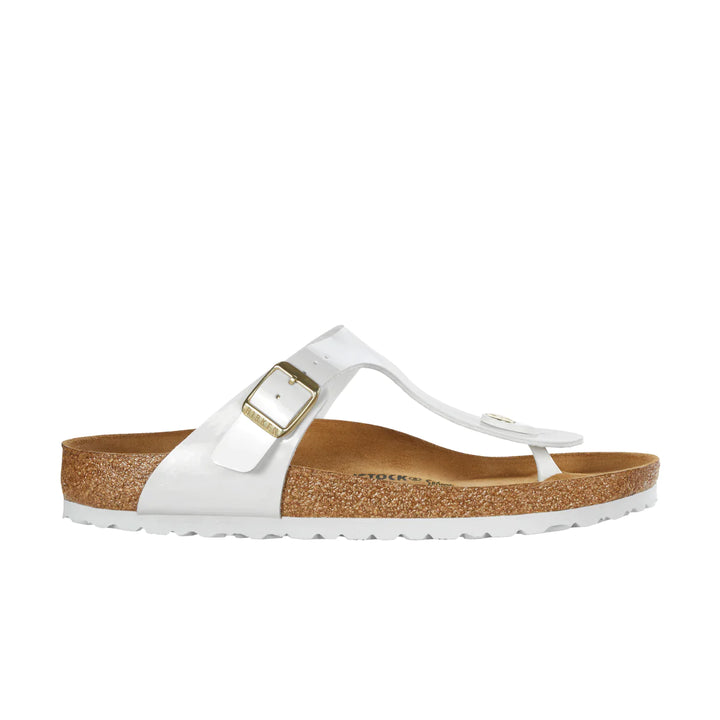 Birkenstock Gizeh White Patent Biko-Flor Narrow