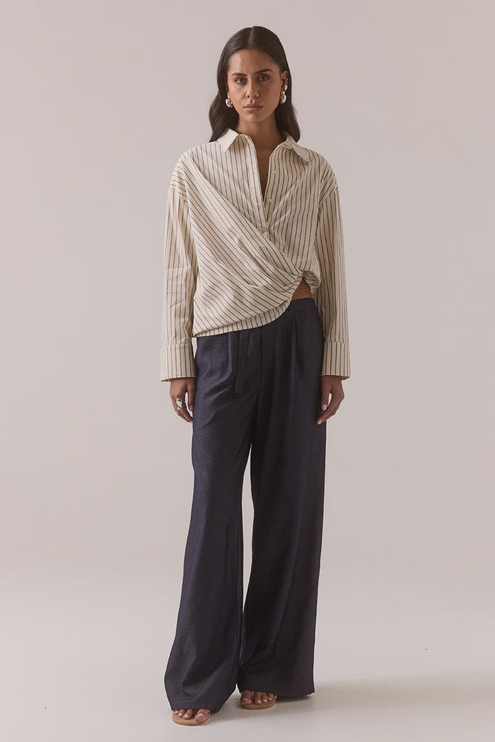 Sovere Tavern Shirt - Latte Stripe