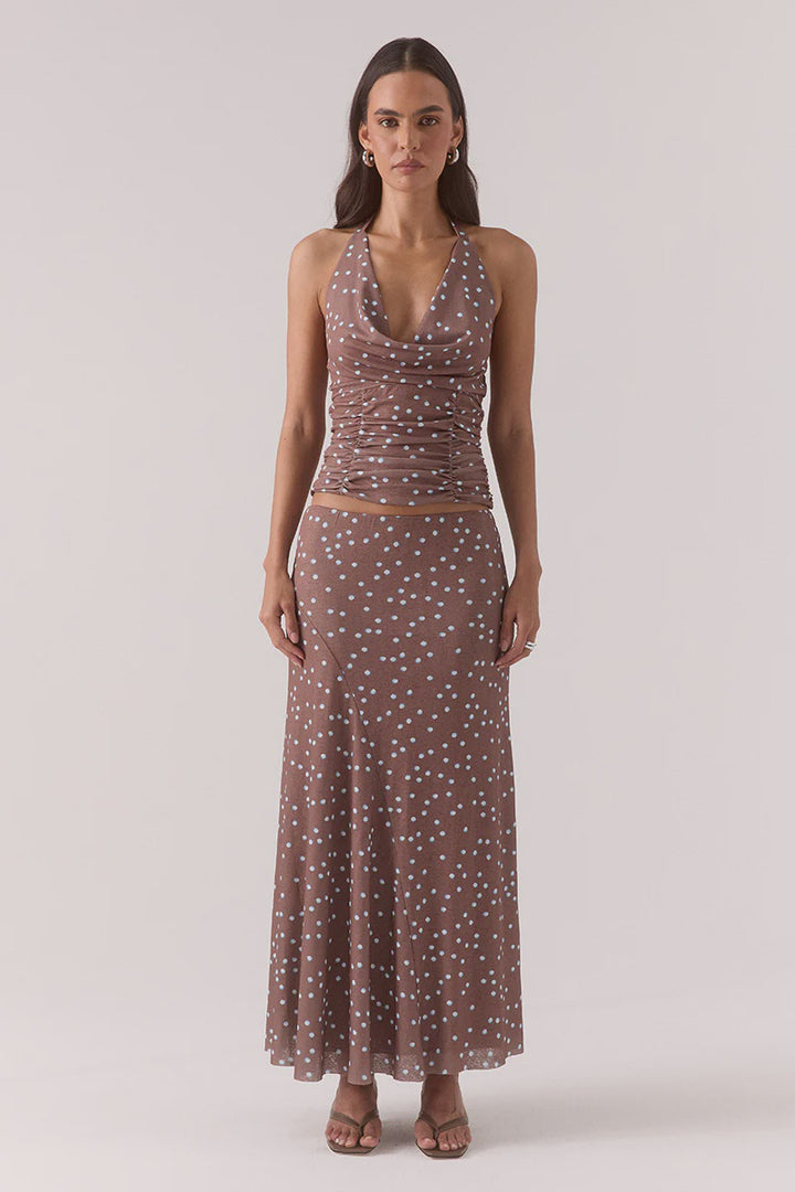 Sovere Delilah Top-Mocha Polka Dot