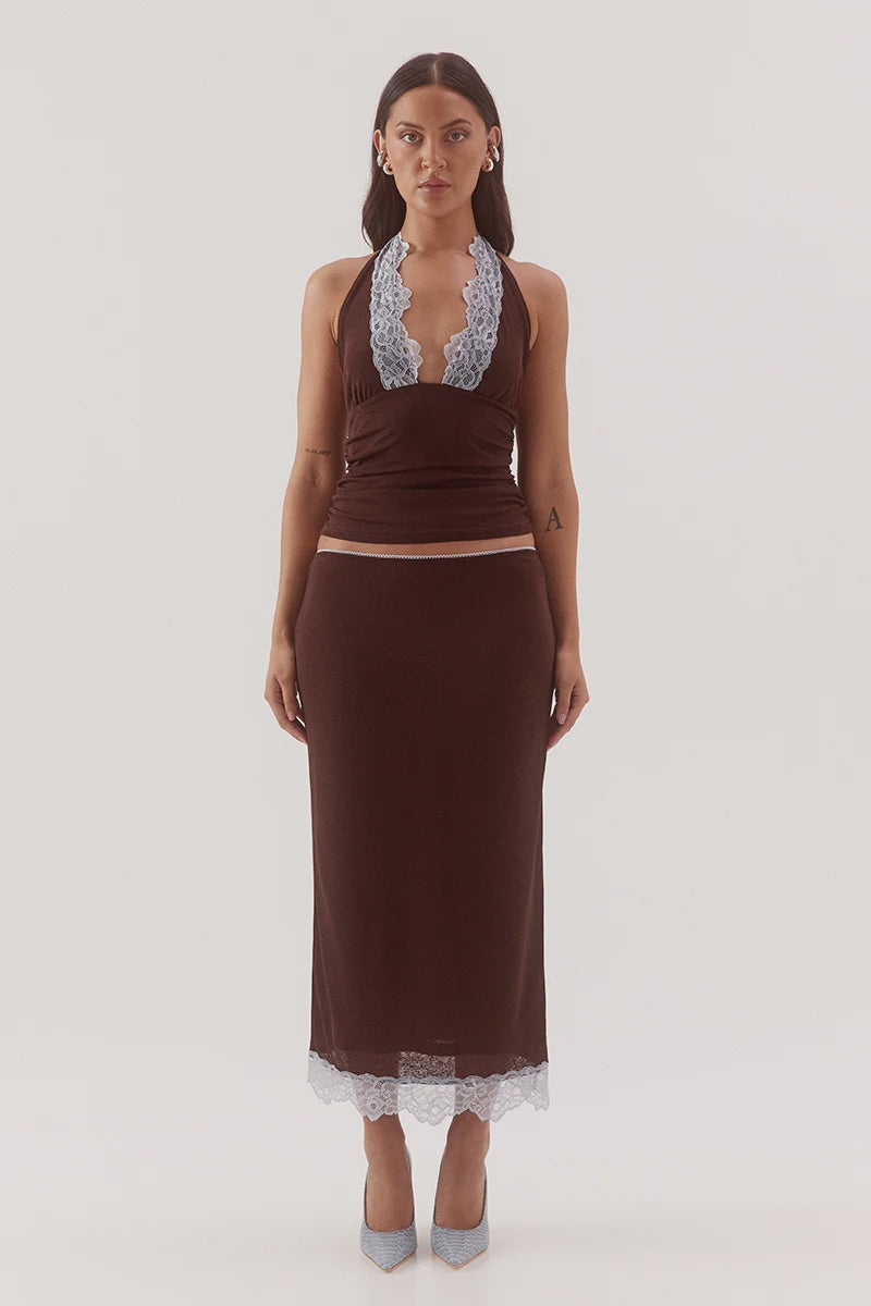 Sovere Harlow Top - Choc/Sky