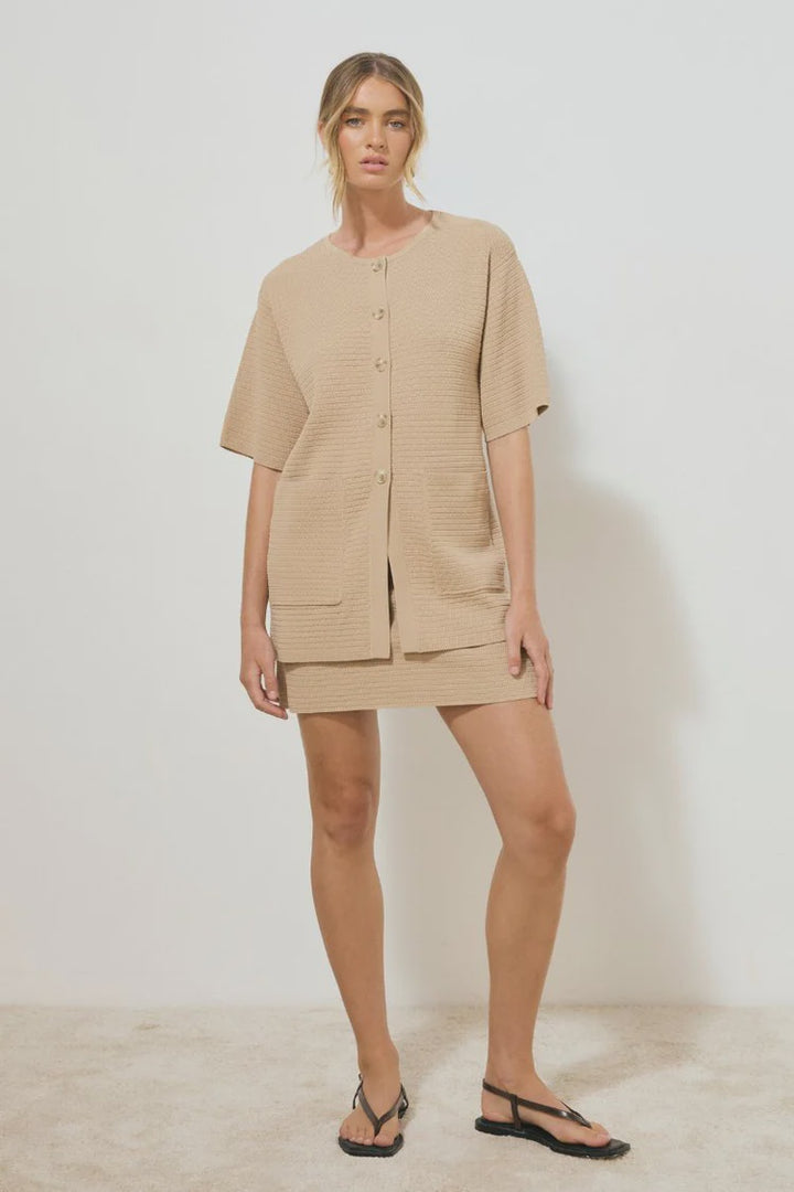 MØN RENN Memoir Knit Top - Stone