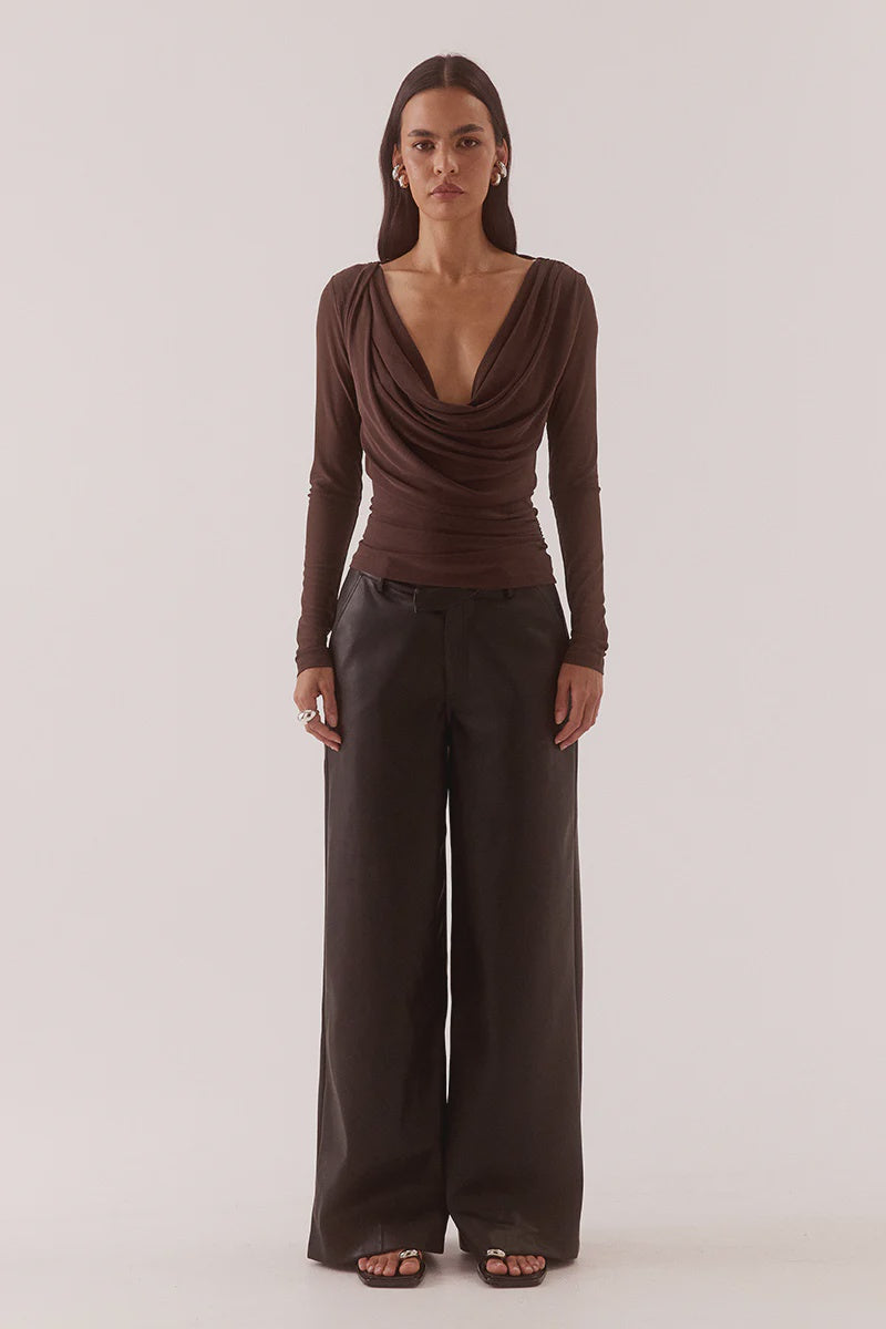 Sovere Myriad Drape Top - Rum Raisin