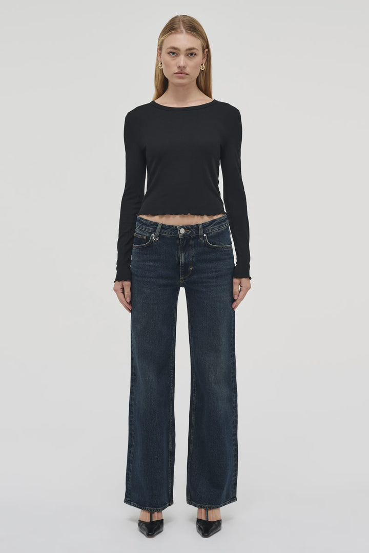 Neuw Denim Fine Rib Long Sleeve Tee - Black