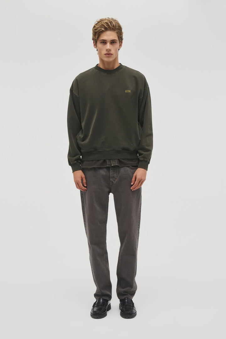Neuw Denim Wordmark Crew - Dark Military