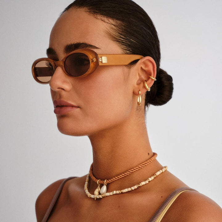 Le Specs Work It! Sunglasses - Gold Pearl