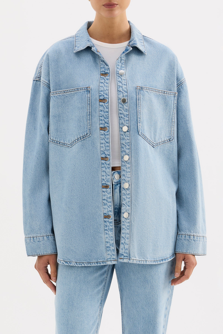 Nude Lucy Organic Denim Overshirt - Soft Blue