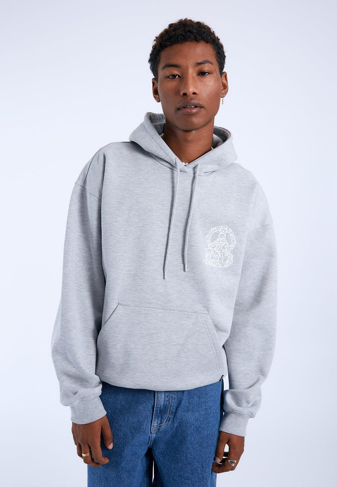 Damien Hoodie - Grey Melange Small DD Peace