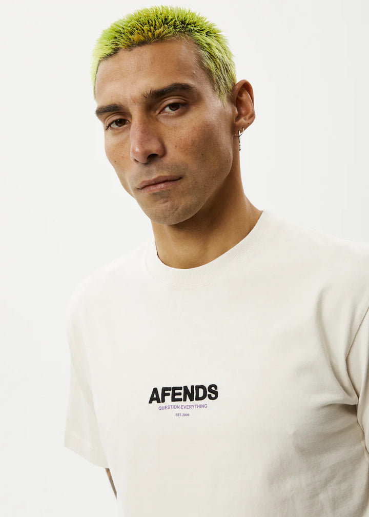 Afends Vinyl Recycled Retro Fit Tee - Moonbeam