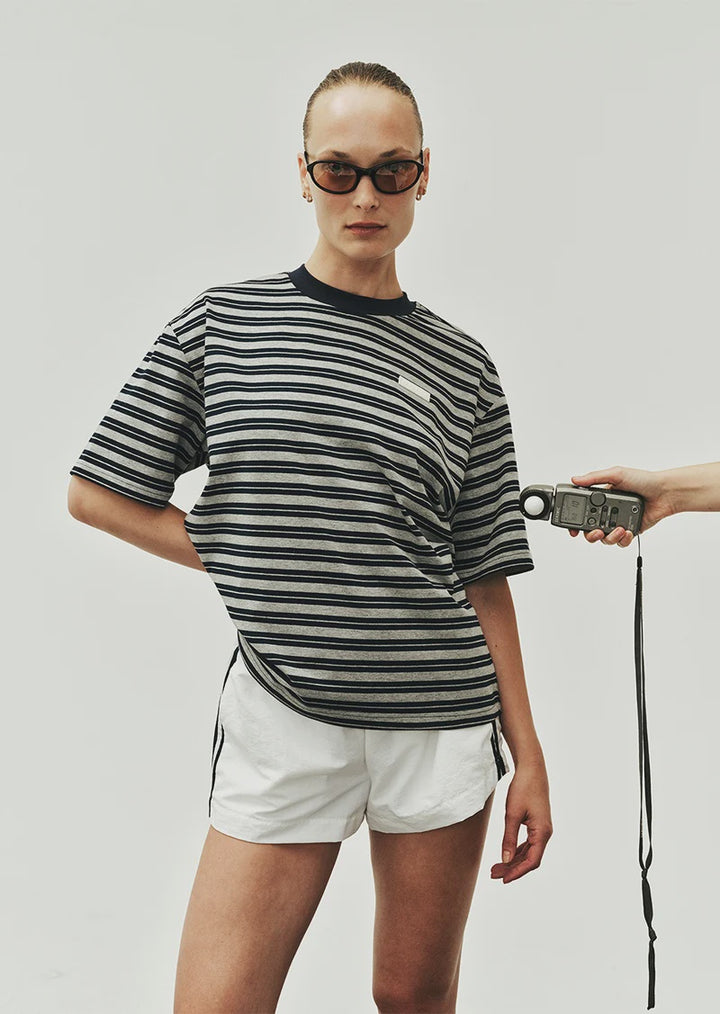 P.E Nation Oversized Spark Tee - Dark Navy/Stripe