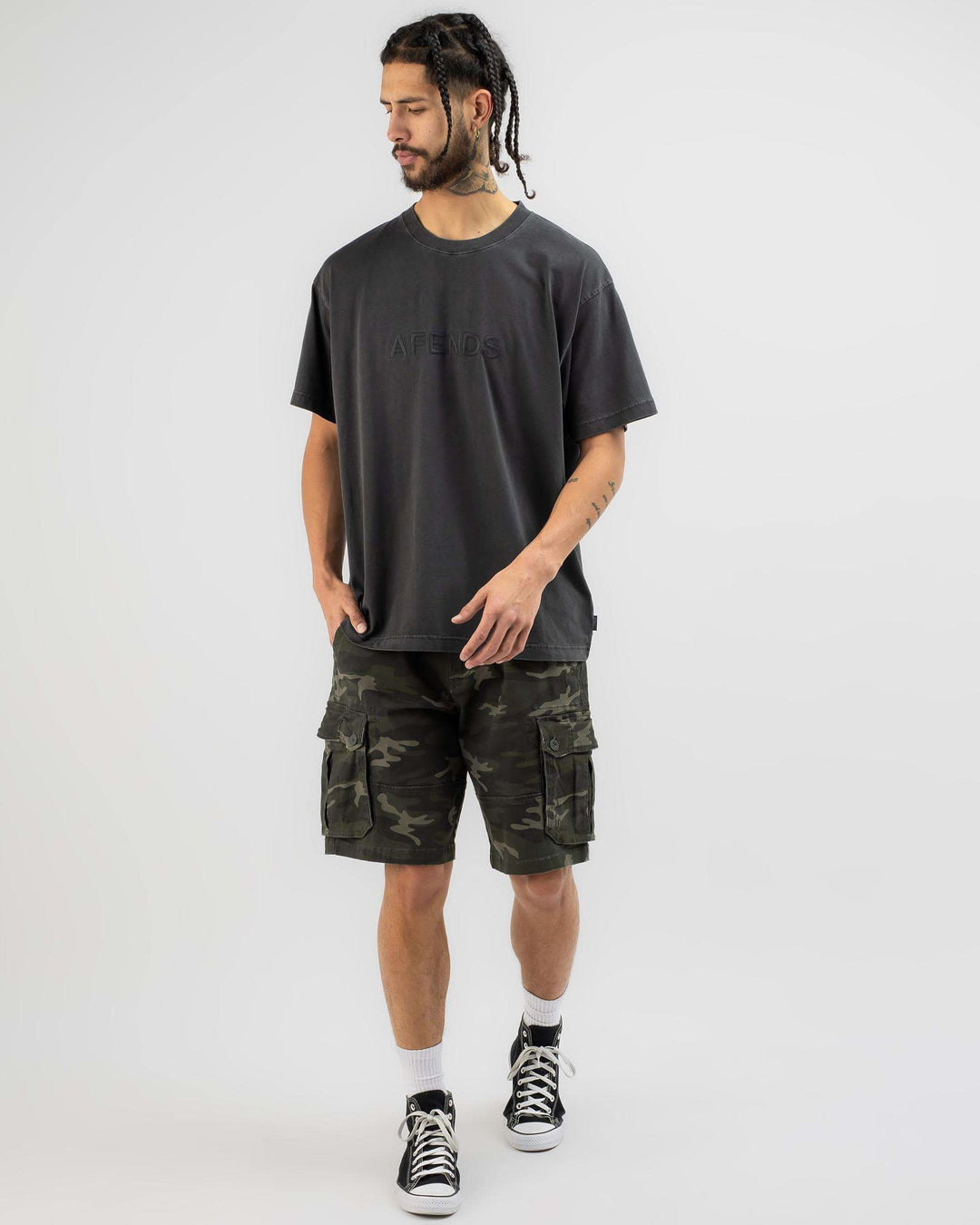 Afends Disguise Recycled Boxy Fit Tee - Stone Black