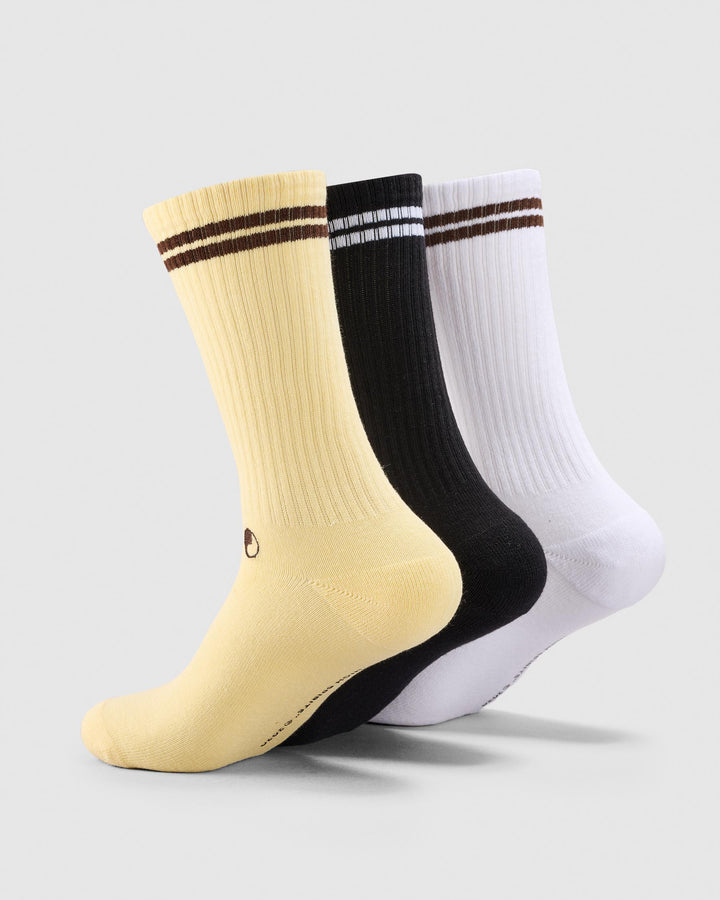 Worship Supplies Cherub 3 Pack Socks-Lemon Icing/Black/White