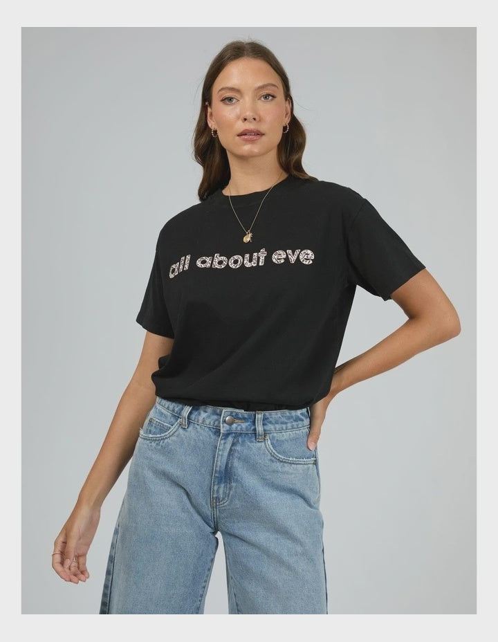 All About Eve Mika Standard Tee - Washed Black