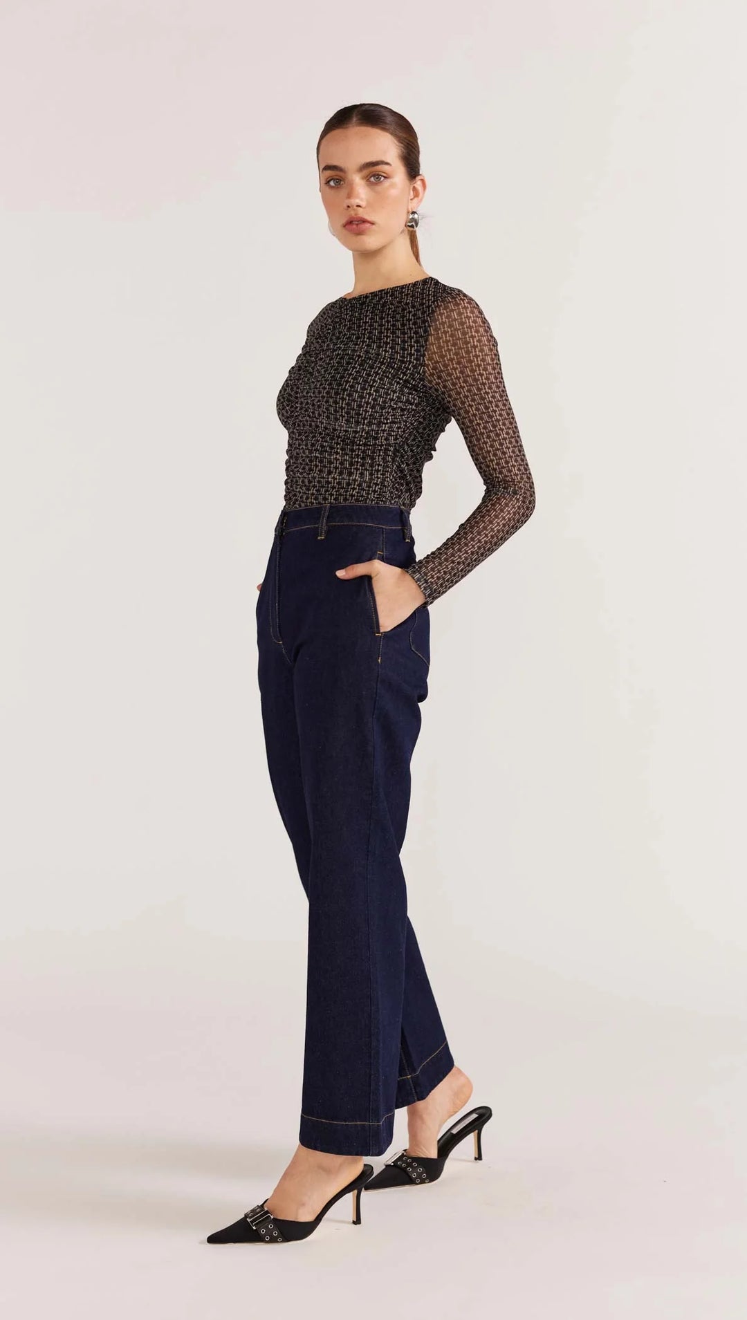 Staple The Label Zeta Mesh Top- Geometric