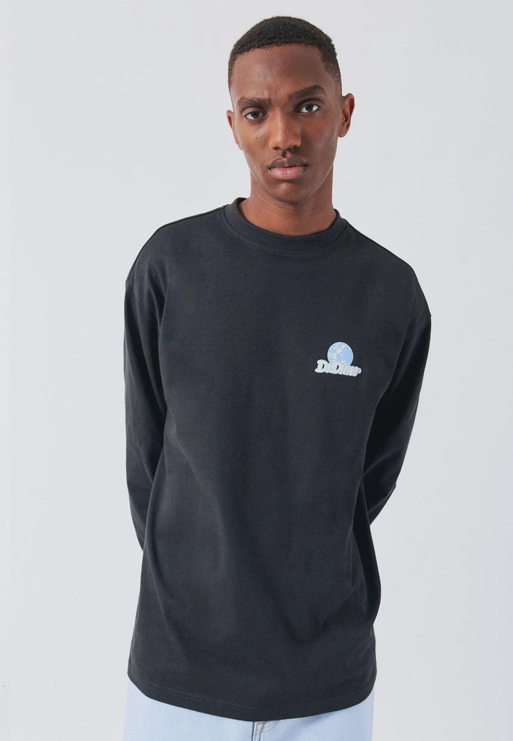 Dr Denim Reno Long Sleeve Tee- Off Black Earth