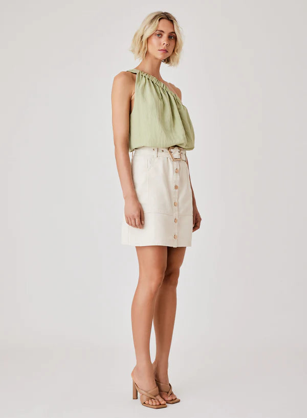 Esmaee Kokomo Denim Skirt - Ivory