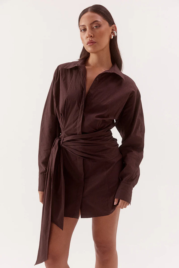 Sovere Marlowe Shirt Dress - Espresso