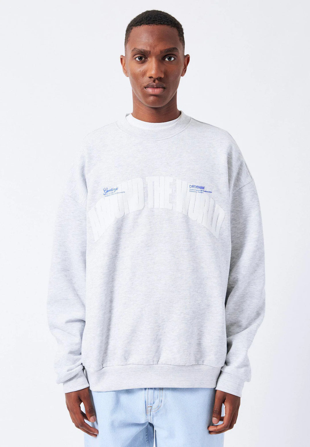 Dr Denim Kenan Sweatshirt- Light Grey Melange Around