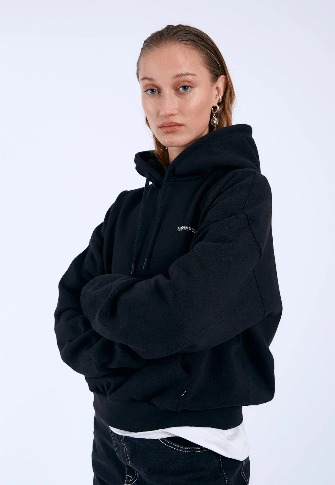 Dr Denim Debbie Hoodie - Black DD Peace