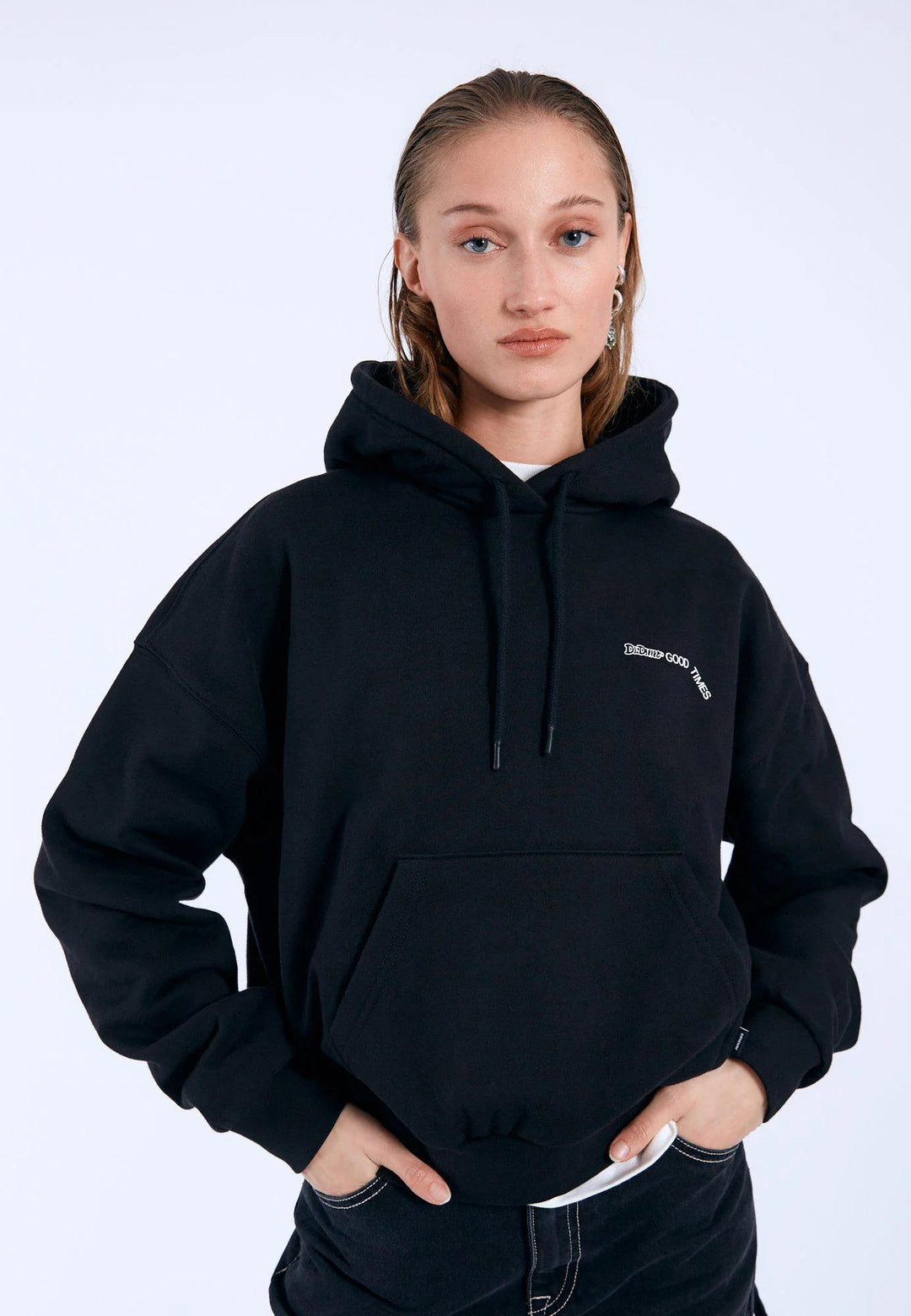 Dr Denim Debbie Hoodie - Black DD Peace