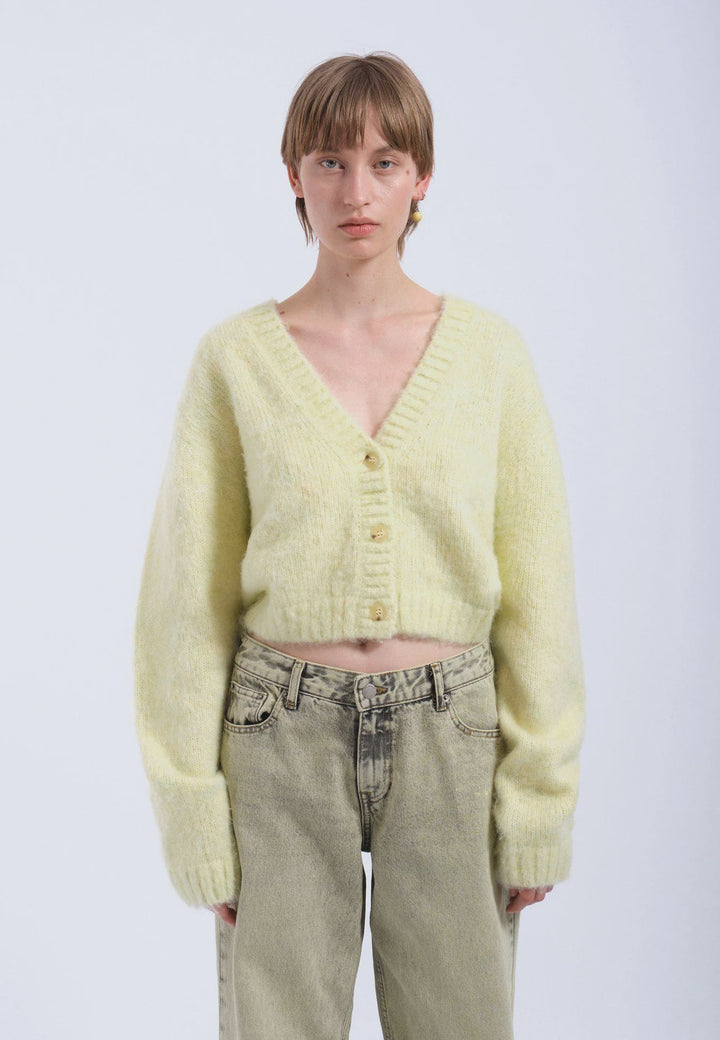 Dr Denim Betty Cardigan - Brushed Light Yellow