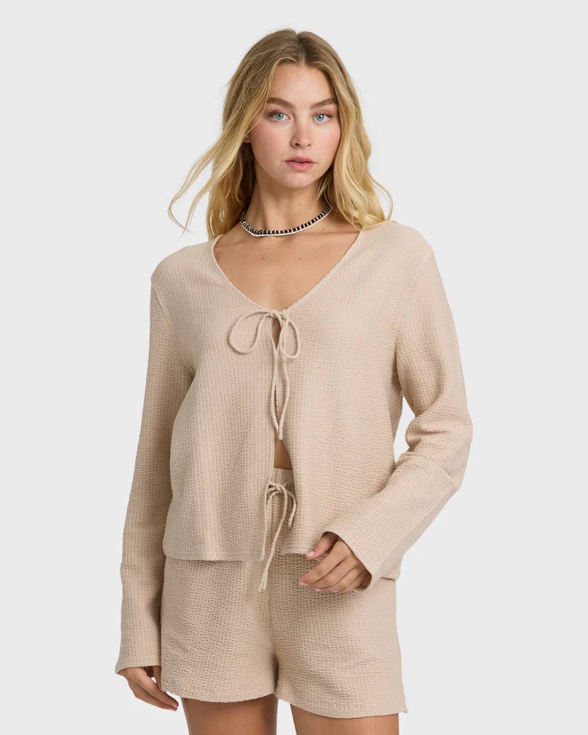 Billabong Maya LS Knit Top - Oatmeal